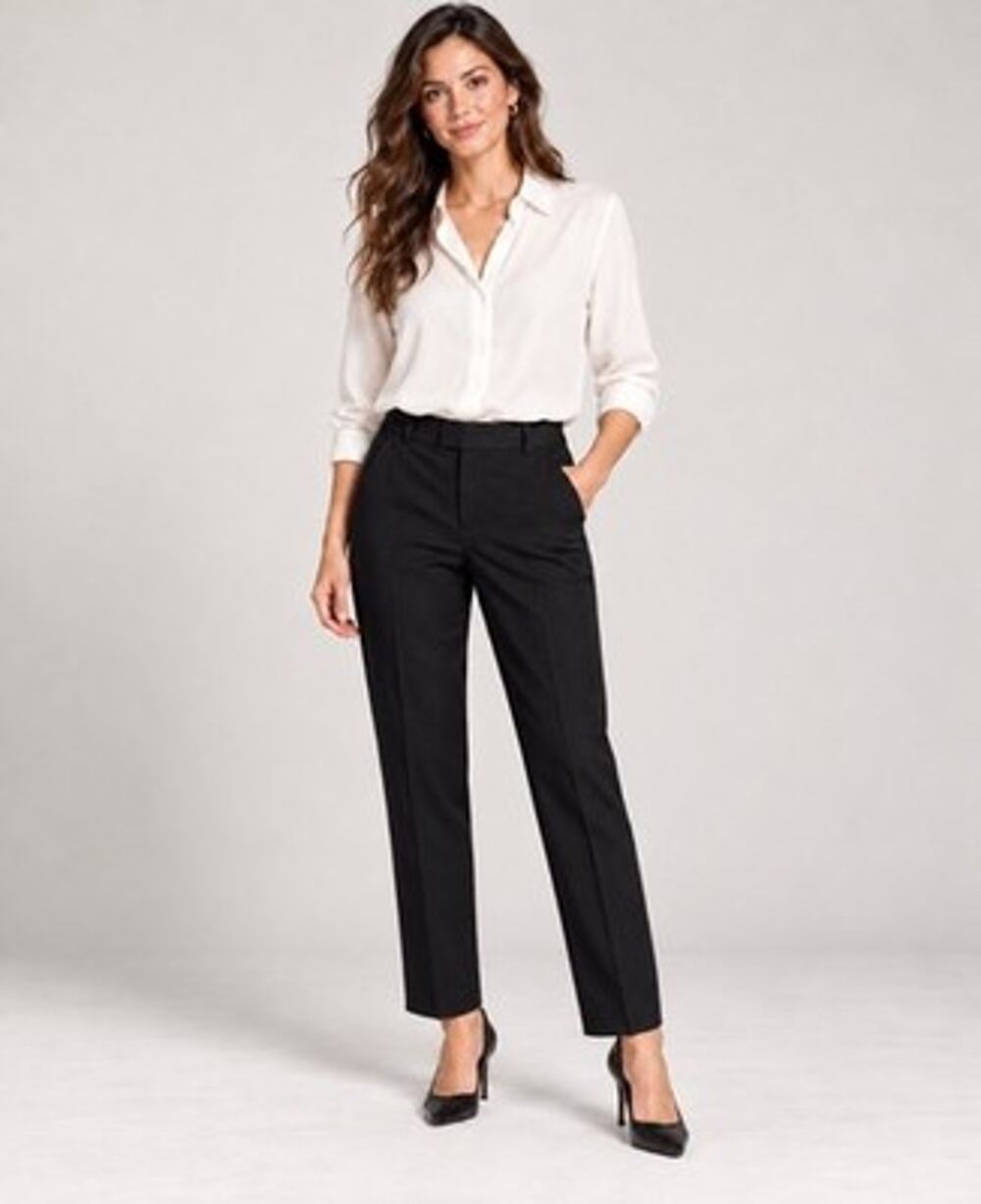 Helmut Lang Women’s Wool Blend Black Straight Leg Pants Sz 2 Silk Lined Career